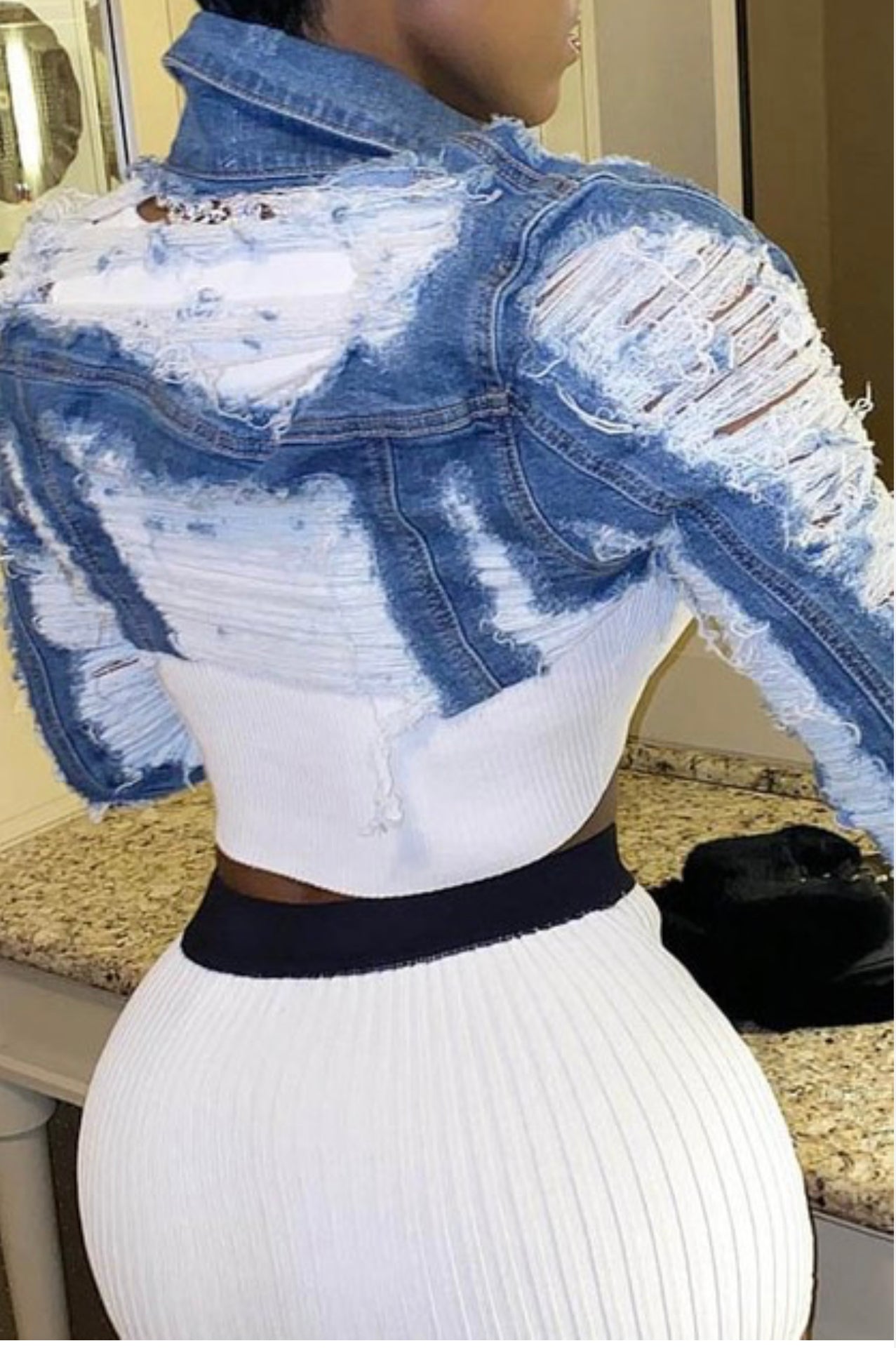 Shredded Denim Jacket