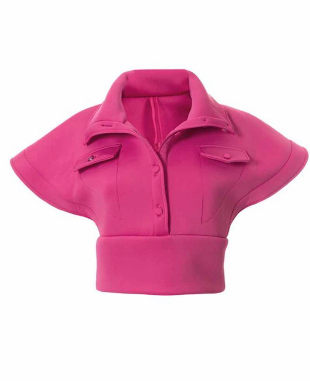 Fuchsia Sexy Sleeveless Cropped Jacket