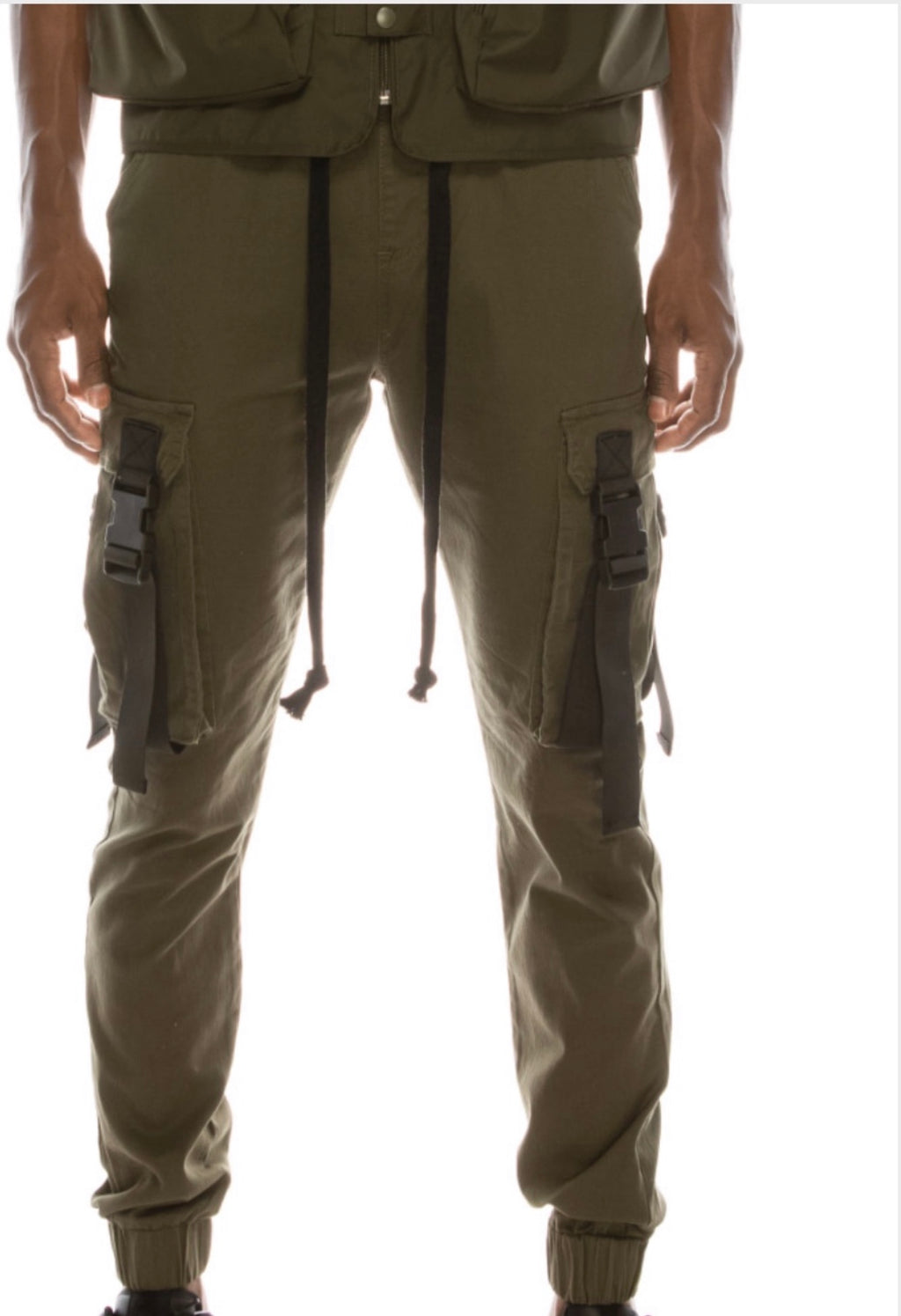 Strapped Olive Green Cargo Pants