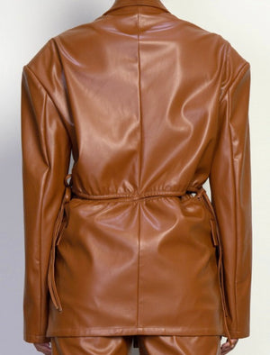 Cutout Vegan leather jacket